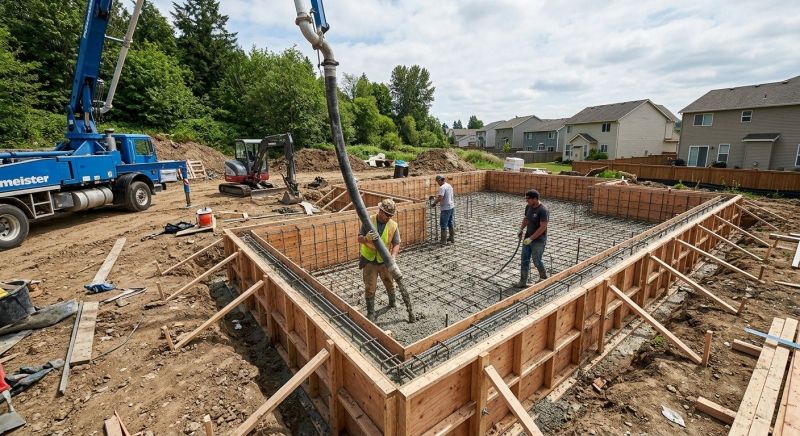 Concrete Foundation Installation in Thompsons Station, TN
